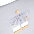 A house for children with a ladder 60x61 cm folding into the room. Wood, Linen, Viscose, Grey and Blue House, Natural ladder