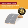 Wooden Balance Board 80x30cm, White, Beige Felt