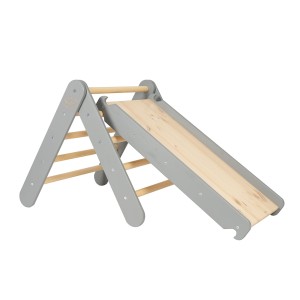'Ladder 60x61cm, Slide-Climbing wall 2in1, Children''''s set, Wooden, Grey'''