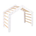 Climbing Ladder Large House 112x61x94 cm Indoor Traingle with Tent Wood, Linen, Viscose, A Pink House, White ladder