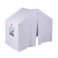 Climbing Ladder Large House 112x61x94 cm Indoor Traingle with Tent. Wood, Linen, Viscose, Gray and Blue House, White ladder