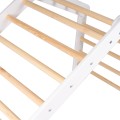 Climbing Ladder Large House 112x61x94 cm Indoor Traingle with Tent. Wood, Linen, Viscose, Gray and Blue House, White ladder