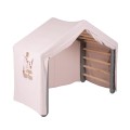 Climbing Ladder Large House 112x61x94 cm Indoor Traingle with Tent. Wood, Linen, Viscose, A Pink House, Gray ladder