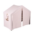 Climbing Ladder Large House 112x61x94 cm Indoor Traingle with Tent. Wood, Linen, Viscose, A Pink House, Gray ladder