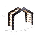 Climbing Ladder Large House 112x61x94 cm Indoor Traingle with Tent. Wood, Linen, Viscose, A Pink House, Black ladder