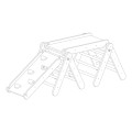 Climbing triangle for children with slide and climbing frame, set gray