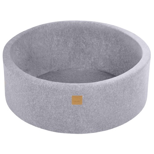 Round Ball Pit without balls, 90x30cm, Light Grey, Velvet