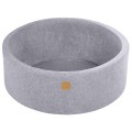 Round Ball Pit without balls, 90x30cm, Light Grey, Velvet