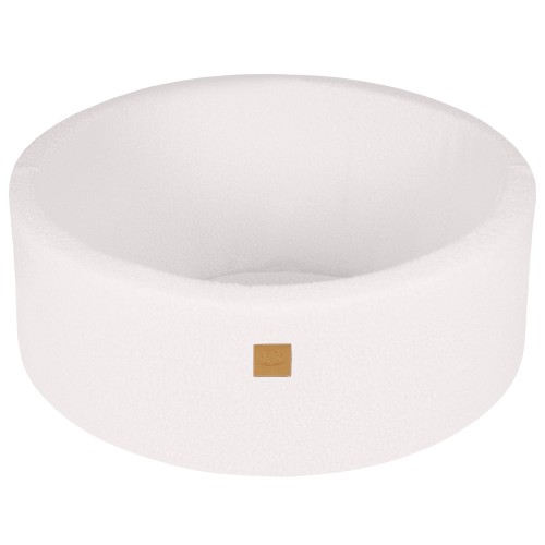 Round Ball Pit without balls, 90x30cm, White, Boucle