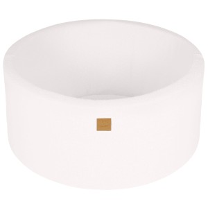 Round Ball Pit without balls, 90x40cm, White, Boucle
