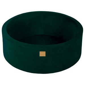Round Ball Pit without balls, 90x30cm, Dark Green, Velvet