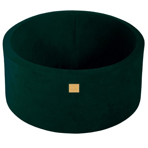 Round Ball Pit without balls, 90x40cm, Dark Green, Velvet
