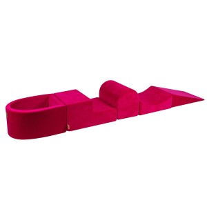 Velvet Foam Playset with Small Ball Pit, Magenta without balls