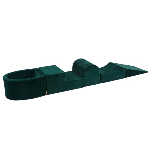Velvet Foam Playset with Small Ball Pit, Dark Green without balls