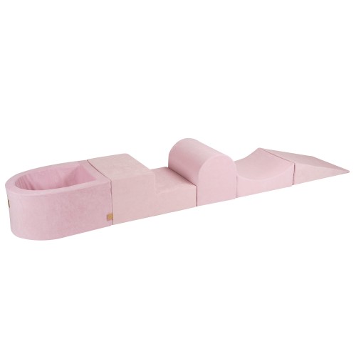Velvet Foam Playset with Small Ball Pit, Light Pink without balls