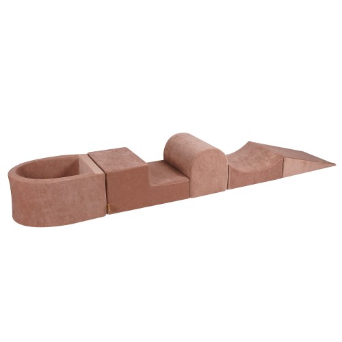 Velvet Foam Playset with Small Ball Pit, Beige without balls