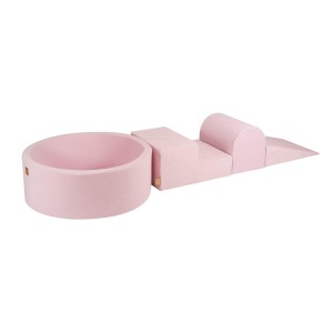 Velvet Foam 3 elements Playset with Ball Pit 90x30cm, Power Pink, without balls