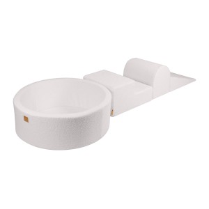 Boucle Foam 3 elements Playset with Ball Pit 90x30cm, White, without balls