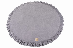 Velvet Play mat Round Light Gray