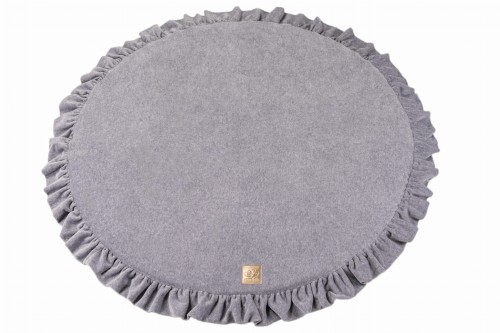 Velvet Play mat Round Light Gray