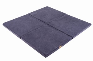 Velvet Play mat Square Blue-Gray