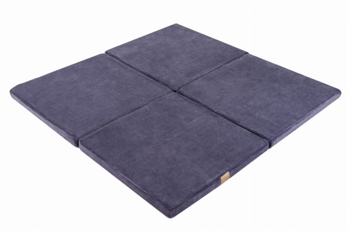 Velvet Play mat Square Blue-Gray