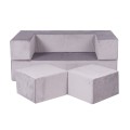Velvet Cube Kids Sofa, Gray