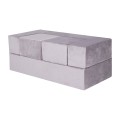 Velvet Cube Kids Sofa, Gray