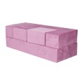 Velvet Cube Kids Sofa, Pink