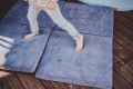 Velvet Play mat Square Blue-Gray