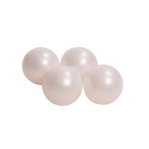Soft Plastic Balls 7cm for the Ball Pit 25 pcs, White Pearl