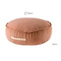 Slimcord Round Pouf, Brick