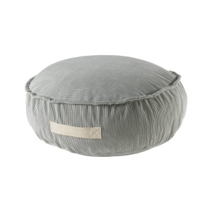 Slimcord Round Pouf, Grey