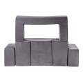 Velvet Bricks Set - Multifunctional Playground for Children Gray