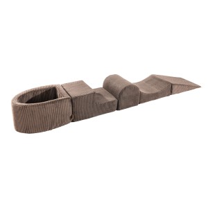 Aesthetic Foam Playset with Small Ball Pit, Corduroy, Brown without balls