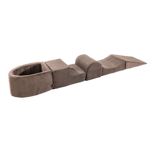 Aesthetic Foam Playset with Small Ball Pit, Corduroy, Brown without balls