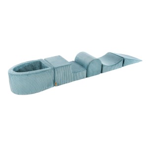 Aesthetic Foam Playset with Small Ball Pit, Corduroy, Turquoise without balls
