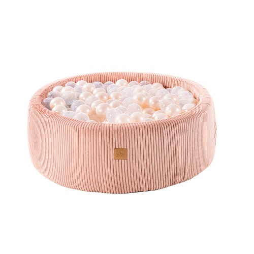 Round Ball Pit with 200 balls, 90x30cm, Pink, Aesthetic