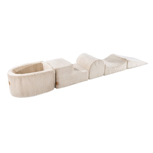 Aesthetic Foam Playset with Small Ball Pit, Corduroy, Ecru without balls