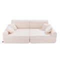 Boucle Premium Kids Sofa, White