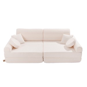 Boucle Premium Kids Sofa, White