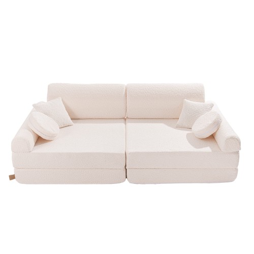 Boucle Premium Kids Sofa, White