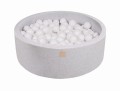 Round Ball Pit with 200 balls, 90x30cm, Light Grey, Cotton