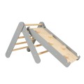 Slide-climbing wall 2in1, Wooden, Grey.