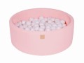 Round Ball Pit with 200 balls, 90x30cm, Light Pink, Cotton