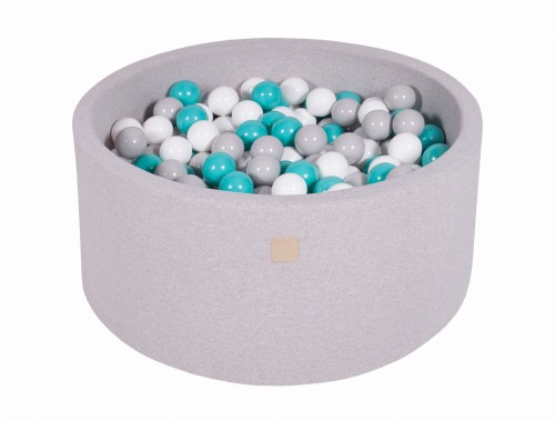 Round Ball Pit with 300 balls, 90x40cm, Light Grey, Cotton