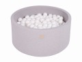 Round Ball Pit with 300 balls, 90x40cm, Light Grey, Cotton