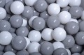 Round Ball Pit with 300 balls, 90x40cm, Light Grey, Cotton