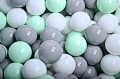 Round Ball Pit with 300 balls, 90x40cm, Light Grey, Cotton