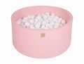 Round Ball Pit with 300 balls, 90x40cm, Light Pink, Cotton